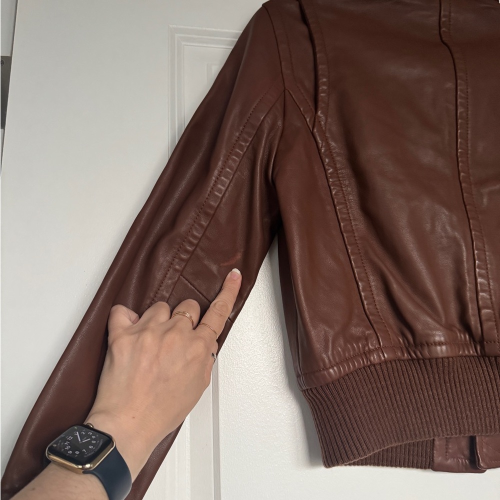 NWT QUINCE 100% Washed Leather Bomber Jacket - Picture 15 of 16